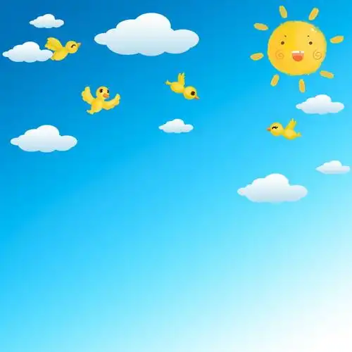 卡通蓝天海报背景素材, 动画片, 蓝色, 天空