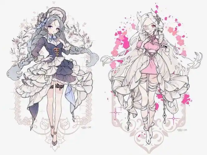 太萝莉了动漫少女华丽礼服服饰设计素材分享