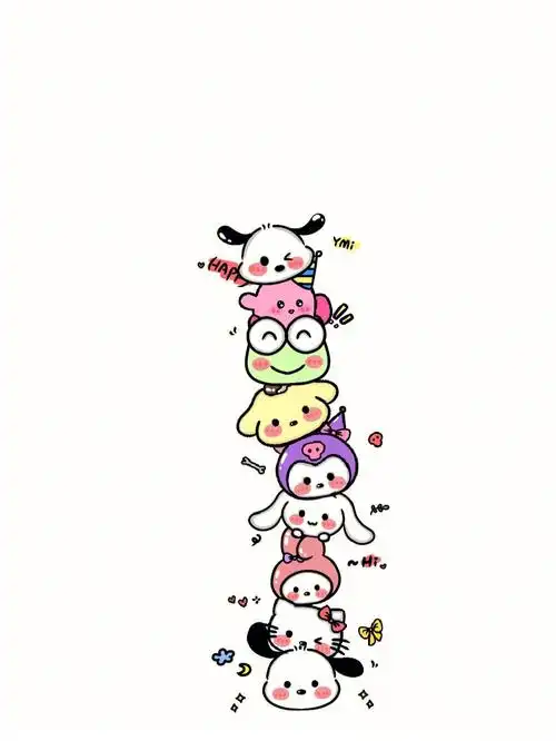 可爱简笔画  #三丽鸥  #三丽鸥壁纸  #可爱壁纸 #美乐蒂  #叠叠乐