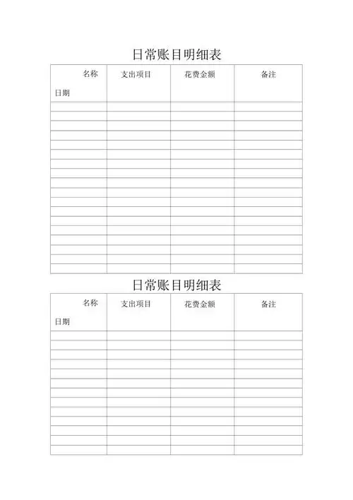日常账目明细表