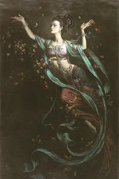 敦煌绘画惊艳的飞天女神