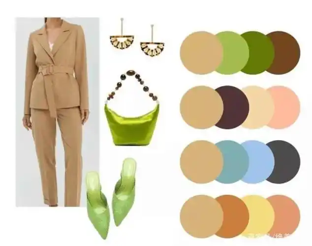 卡其色系的搭配,同样,也是四组配色.