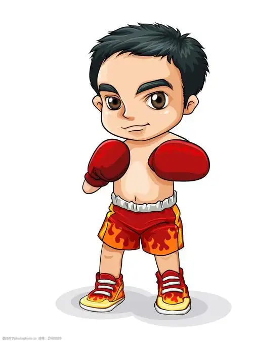 卡通运动拳击eps