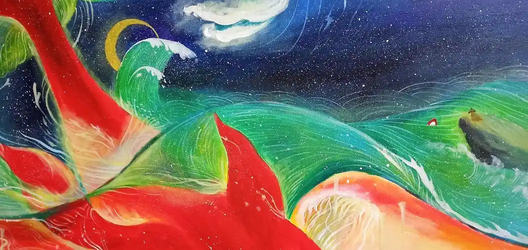 丙烯画《大鱼海棠》