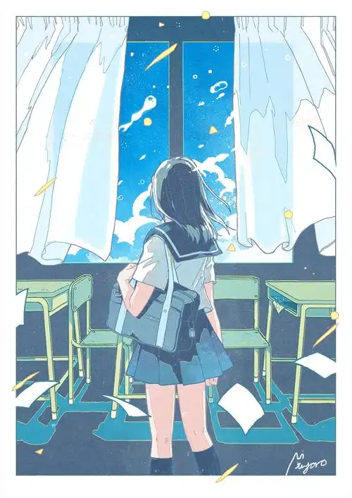 用背影诉说尾声少女背影插画特辑20210319