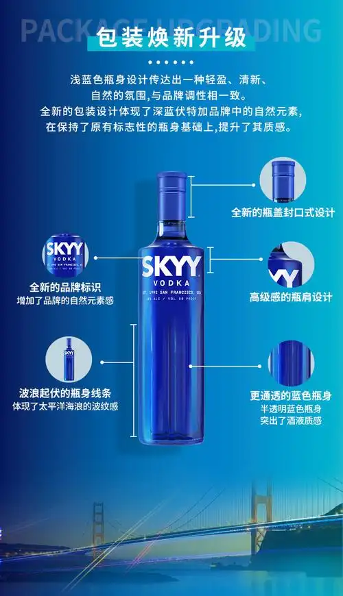 蓝天深蓝伏特加原味skyyvodka750ml烈酒基酒鸡尾酒行货洋酒批发