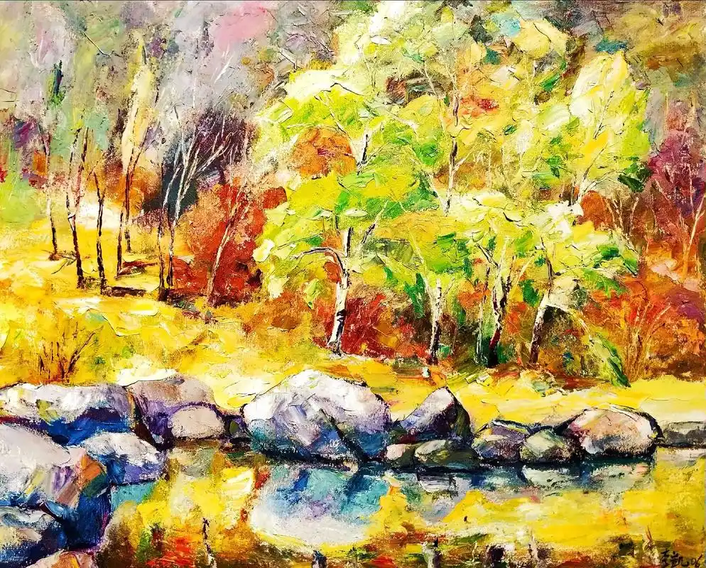 《小树林》李凯油画作品.##原创油画  - 抖音