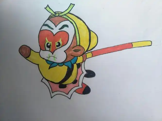 儿子手绘的西游记人物作品