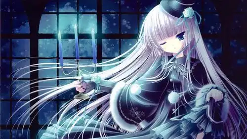 插画_美女_动漫美女_游戏原画_日本插画_月夜茶会_治愈插画_桌面壁纸