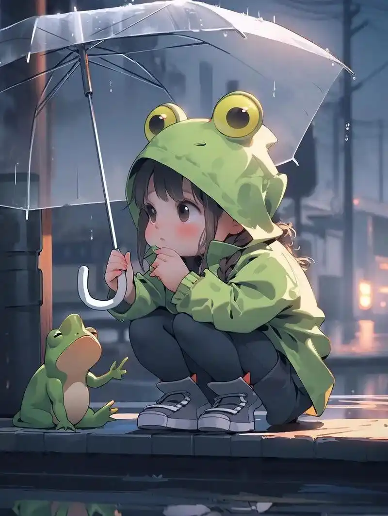 雨天打伞的头像,小宝贝又可爱又治愈