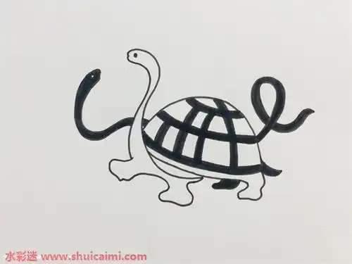 四大神兽玄武怎么画简单神气