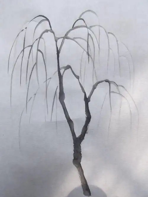 少儿学山水画教程之三柳树的画法