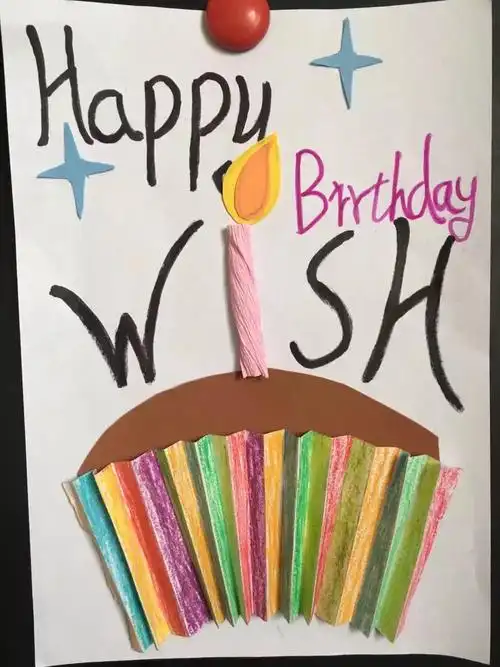 老师手工制作的漂亮的生日贺卡