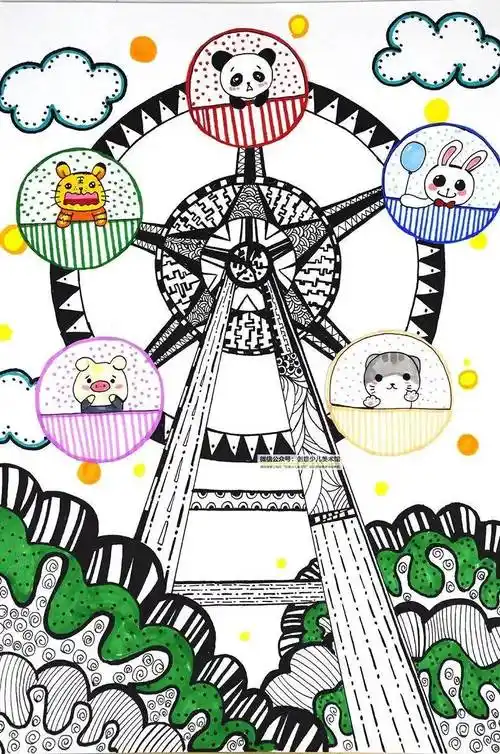 摩天轮简笔画摩天轮简笔画儿童画