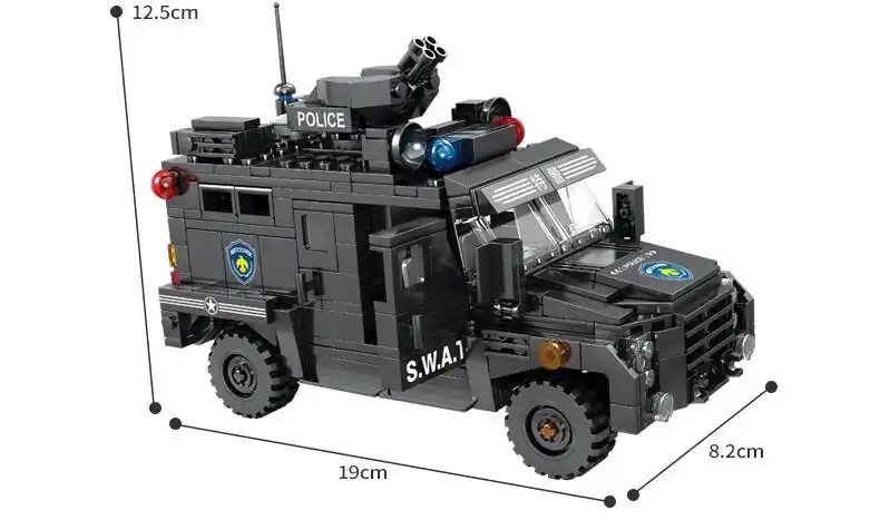 兼容乐高(lego)系列警察军事武装装甲汽车拼装男孩子拼图积木城市儿童