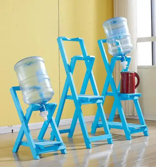 实木矿泉水桶架抽水器饮水机倒置架子大桶水架木制桶装水支架 双层