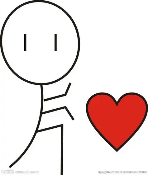 心的简笔画火柴人比心的简笔画