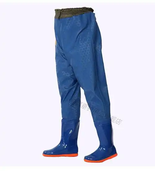 下水裤半身齐腰网纱透气防水裤加厚钓鱼捕鱼男女连体雨鞋耐磨防滑军迷