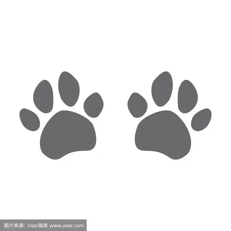 现代矢量插图的狗脚印.狗爪的图标.