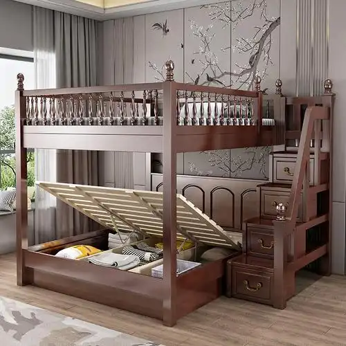 8米上下铺实木双层床挂梯平行床1.