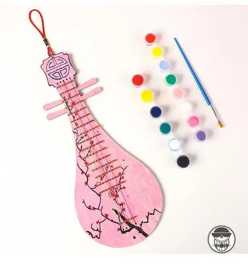 儿童创意手工琵琶diy制作材料包幼儿园小学生自制乐器女孩小礼品 小熊