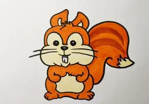 可爱卡通松鼠简笔画步骤 彩色松鼠简笔画怎么画