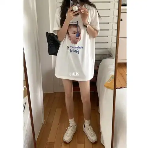 夏季下半身失踪上衣女宽松大版显瘦t恤穿搭