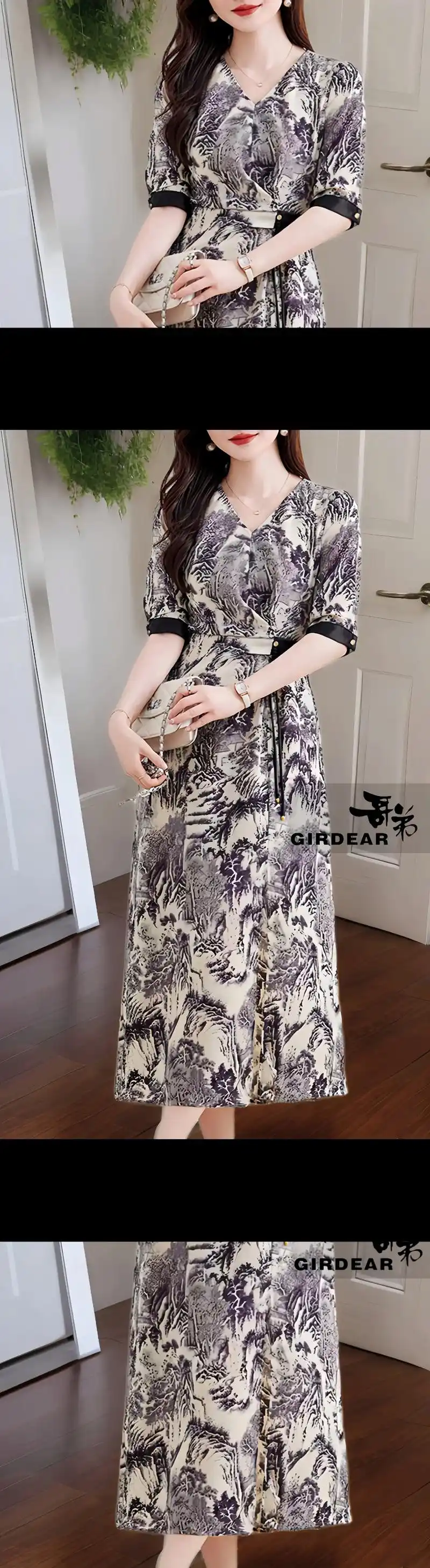 哥弟夏季新款真丝连衣裙来啦,优雅气质!一眼就爱上了!