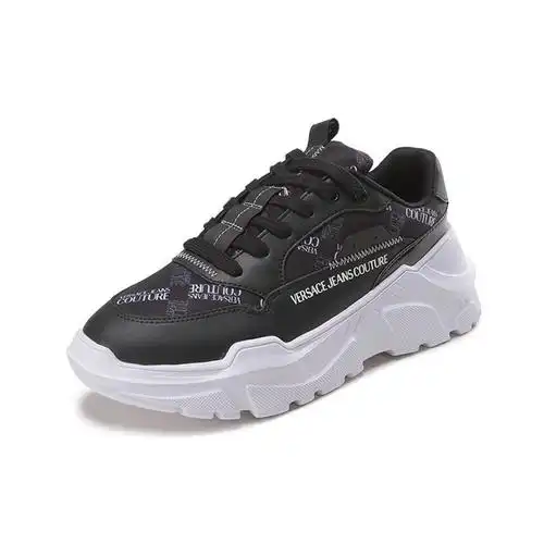 范思哲versacejeanscouture男士织物配皮系带休闲运动鞋73ya3scazs397