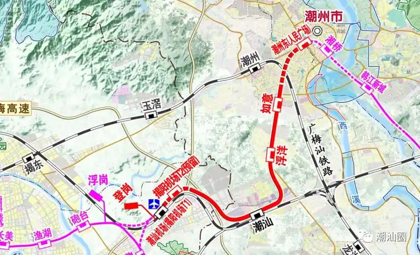 座,其中高架车站3座,分别为如意,浮洋,潮汕站,地下站3座,分别为潮州东