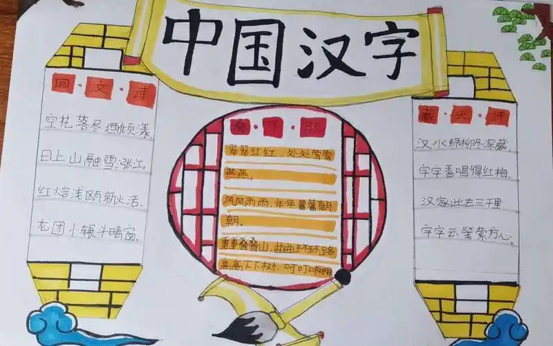 获奖的关于汉字手抄报有趣的汉字手抄报