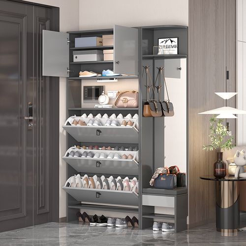 鞋柜超薄靠墙立式高立式窄款入户简约轻奢收纳鞋柜