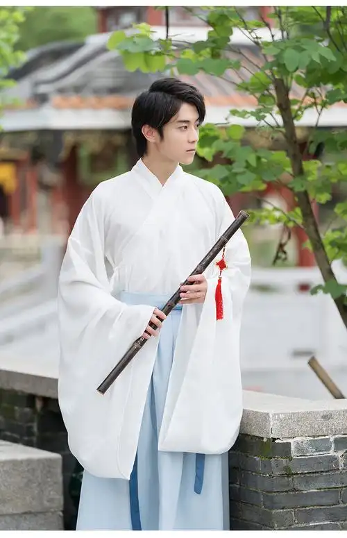 汉服男装古装长袍成人晋制男士中国风清新淡雅书生公子交领襦裙片式带