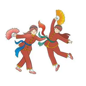 春节扭秧歌人物素材模板