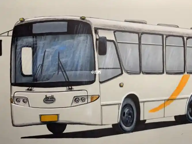 手绘长江牌公交车