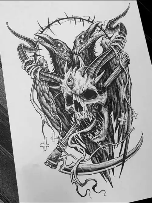 暗黑纹身手稿分享