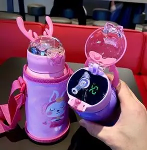 儿童保温杯男孩带吸管的学生水杯女高端大气女童可爱超萌防摔