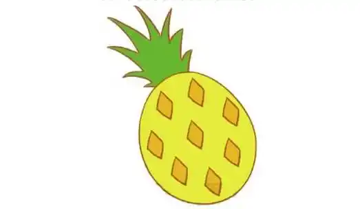 菠萝简笔画完成图可口的菠萝怎么画,大菠萝简笔画步骤简笔画菠萝菠萝