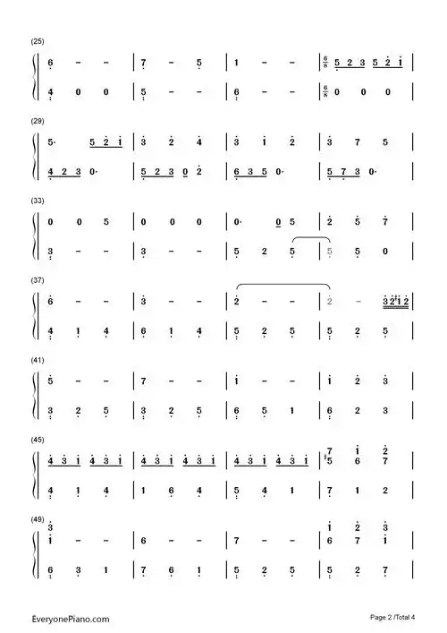 私の嘘四月是你的谎言ost双手简谱预览2