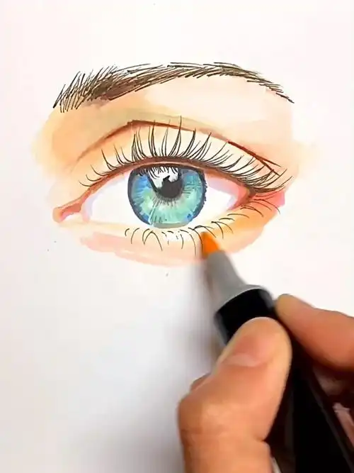 用马克笔画眼睛看看绘画教程吧