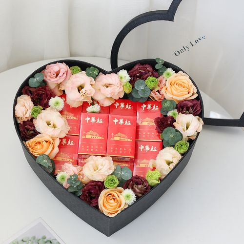 创意diy鲜花男士香烟礼盒花艺包装手工材料纪念日生日礼物送男友