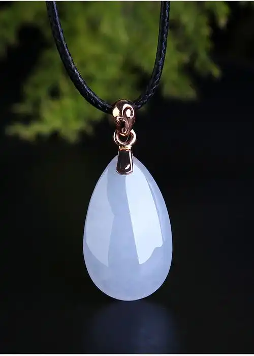 百博翡翠紫罗兰水滴吊坠淡紫18k金镶玉天然缅甸玉石a货玉坠挂件紫薰