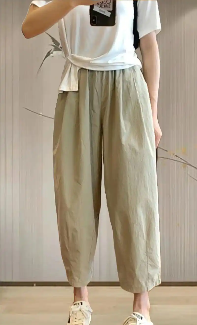 夏季女裤高腰工装裤