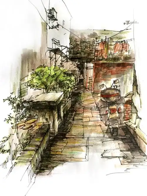 马克笔彩铅—老街|插画|商业插画|老洞主 - 原创作品 - 站酷 (zcool)