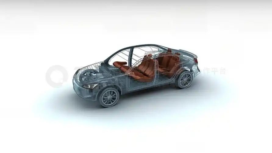 一张汽车框架的摄影图三维效果,车架