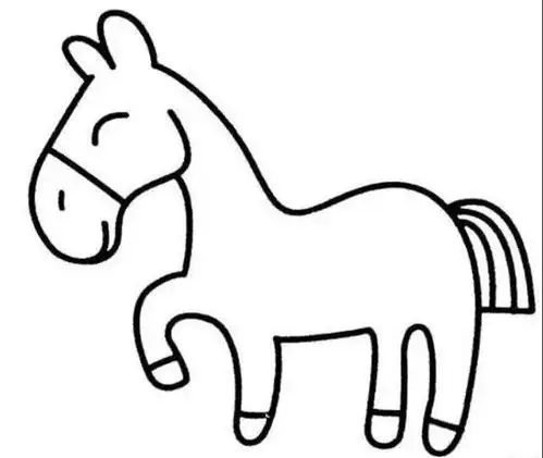 简笔画马 简笔画马的画法最简单