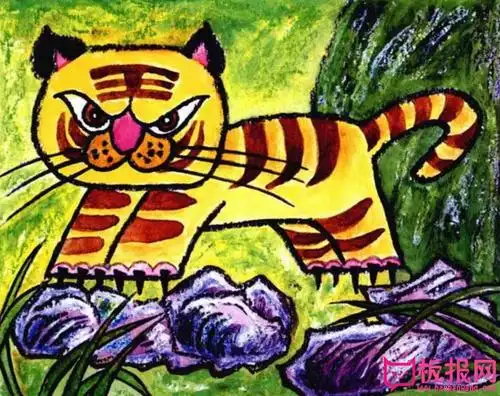 动物水彩画,森林之王老虎的画法