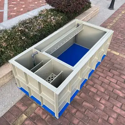 新款加厚锦鲤鱼池鱼箱酒店饭店超市海鲜鱼缸带过滤槽过滤盒pp塑料