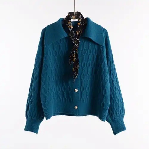 洋气毛衣开衫女宽松外穿新款春季韩版慵懒风可甜可盐短款针织外套