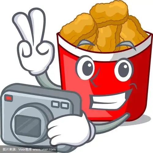 摄影师拍摄了卡通形状的鸡块